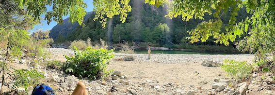 sandy beach at the maggia river